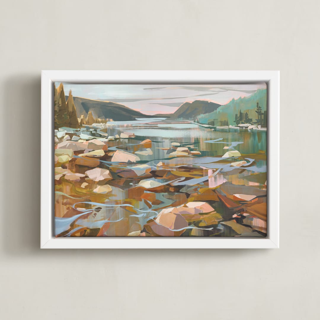 "Rest Easy" - Art Print in Blush by Jess Franks - Framed Canvas