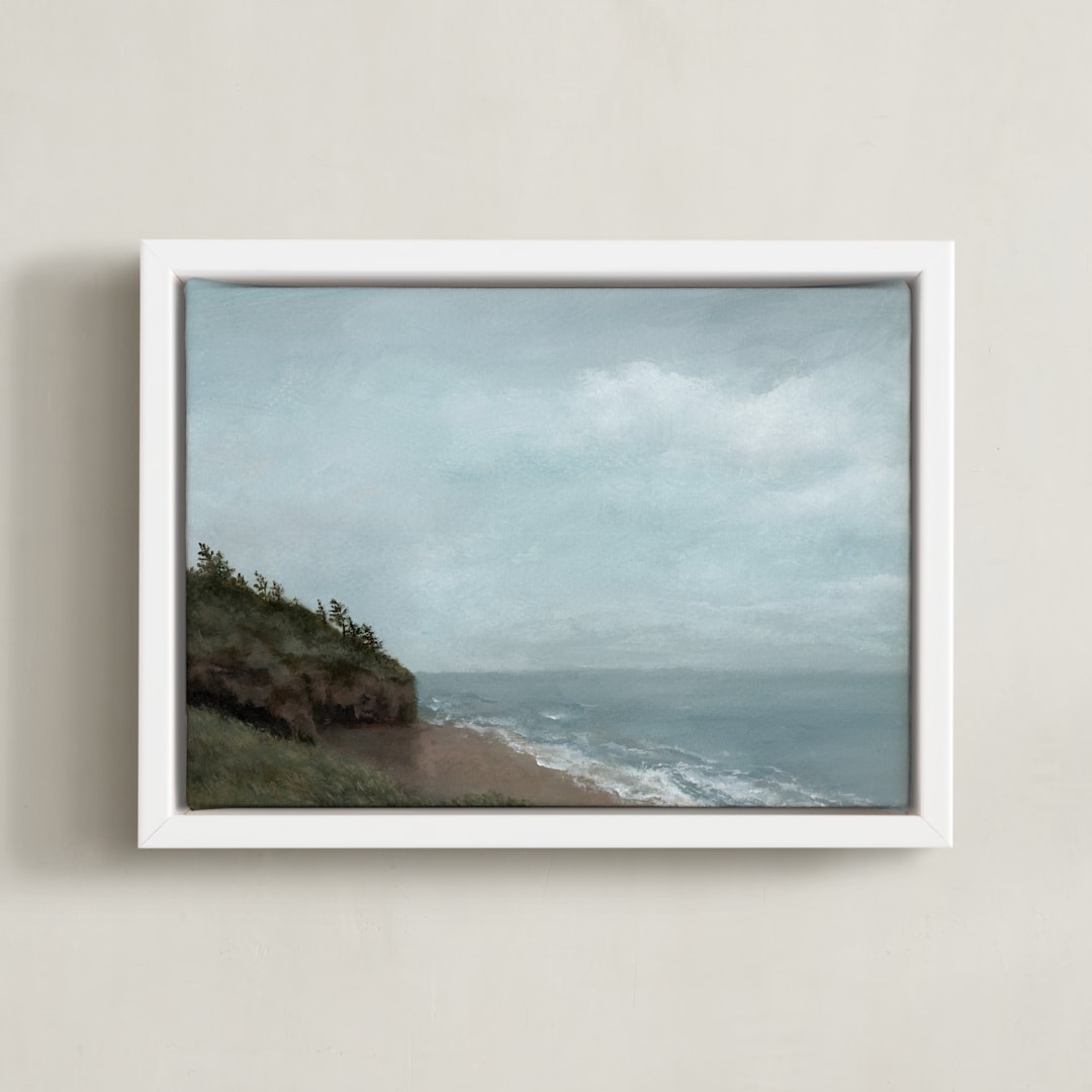 "Life On Hold" - Art Print in Sky by Elly - Framed Canvas