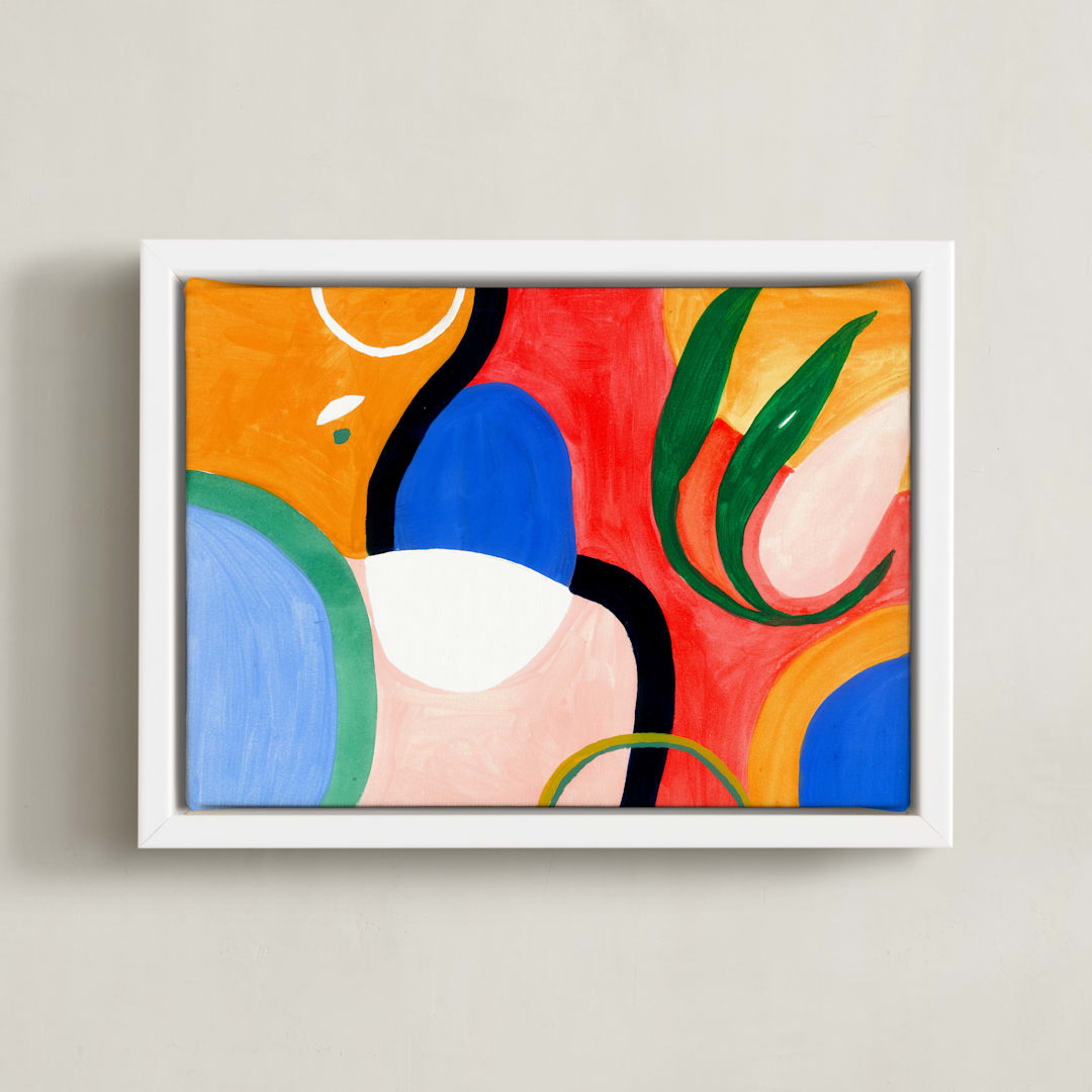 "Everybody needs beauty" - Art Print in Red by FERNANDA MARTINEZ - Framed Canvas