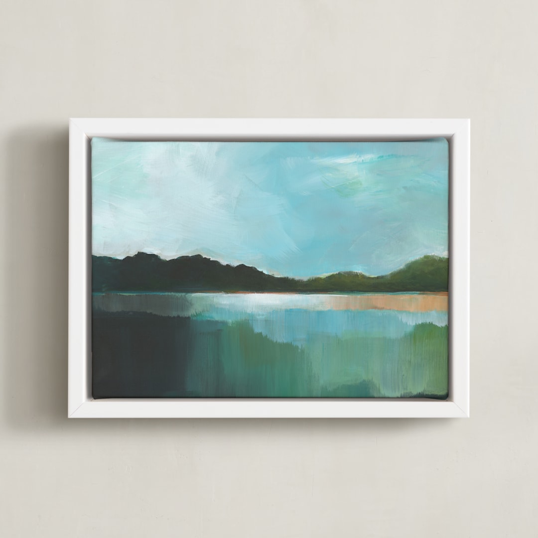 "Green Lands" - Art Print in Green Land by AlisonJerry - Framed Canvas