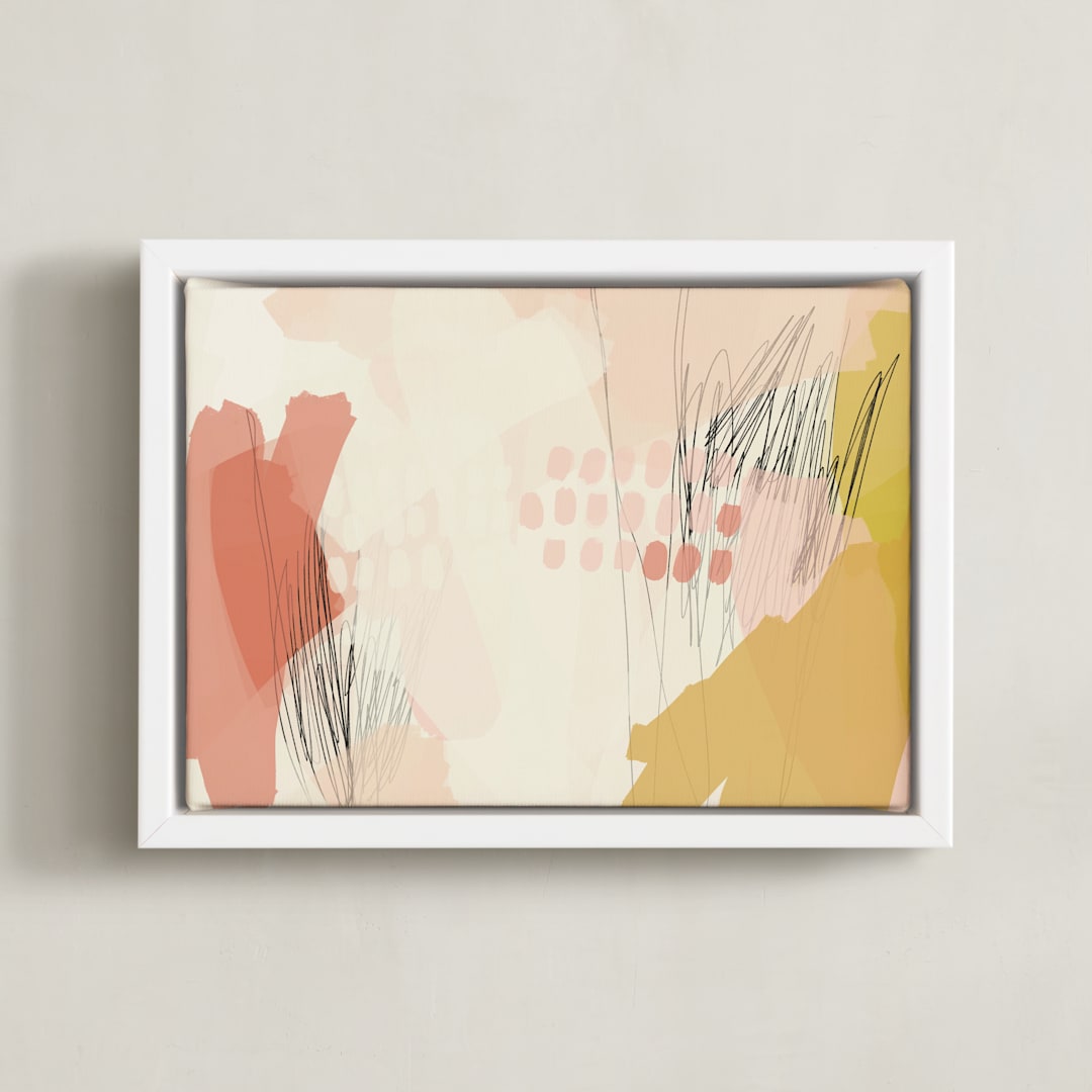 "seventy-five I" - Art Print in Bubble Gum by Morgan Kendall - Framed Canvas