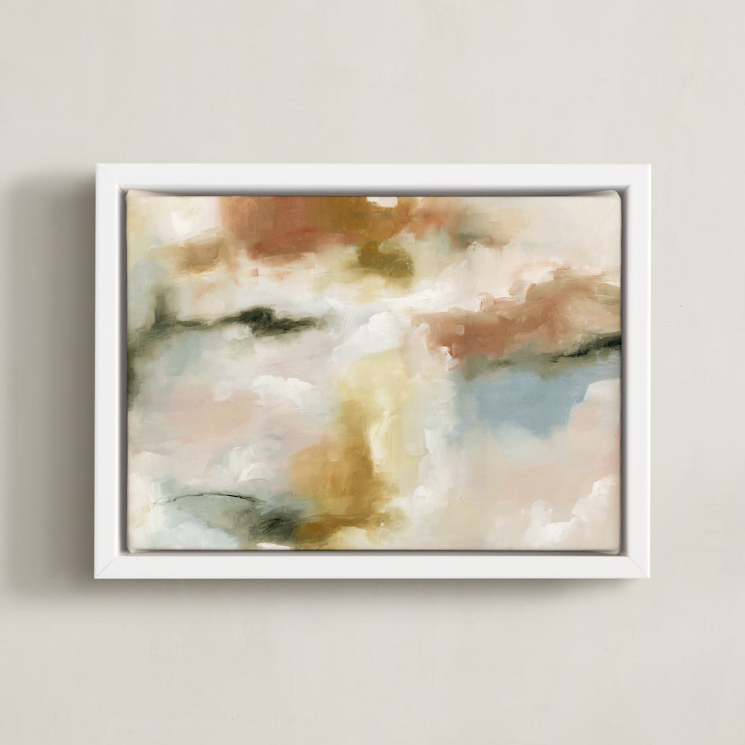 "First Glow" - Art Print in Amber by Nicoletta Savod - Framed Canvas