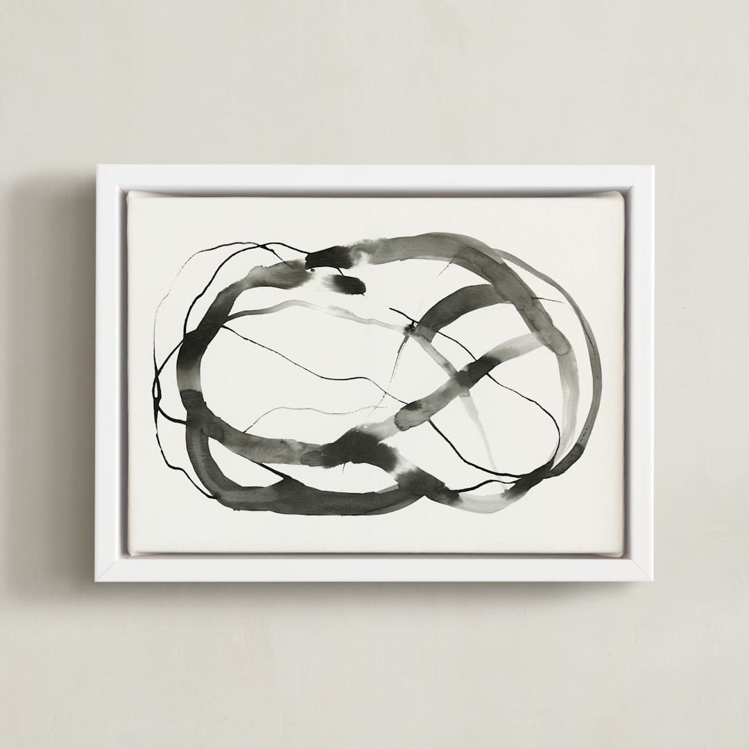 "Forward Inking" - Art Print in Charcoal by Melanie Severin - Framed Canvas