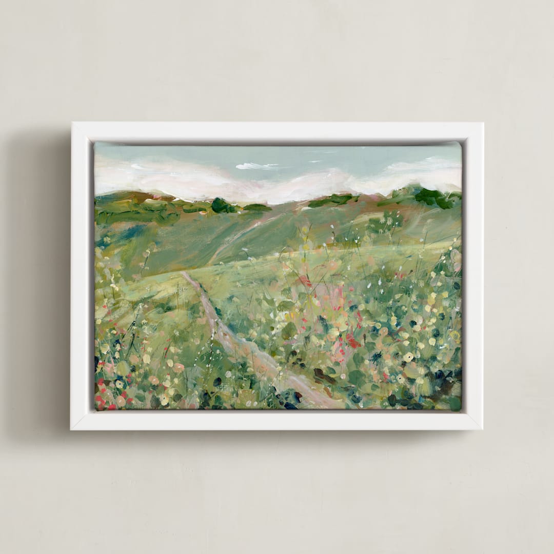 "Find Your Way" - Art Print in Meadow by Lindsay Megahed - Framed Canvas