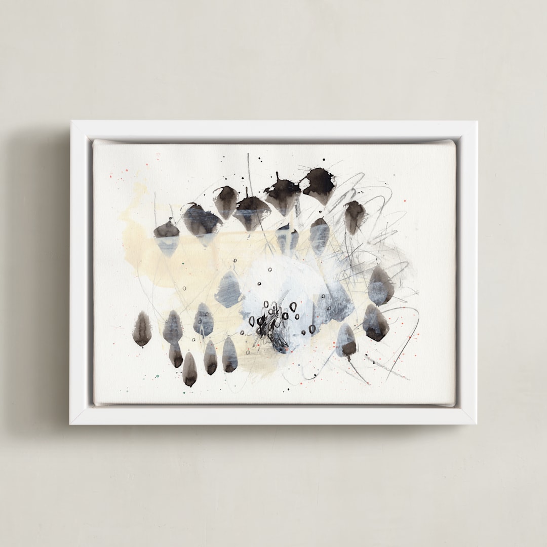 "Magnetic II" - Art Print in Black and White by Elle Claire - Framed Canvas