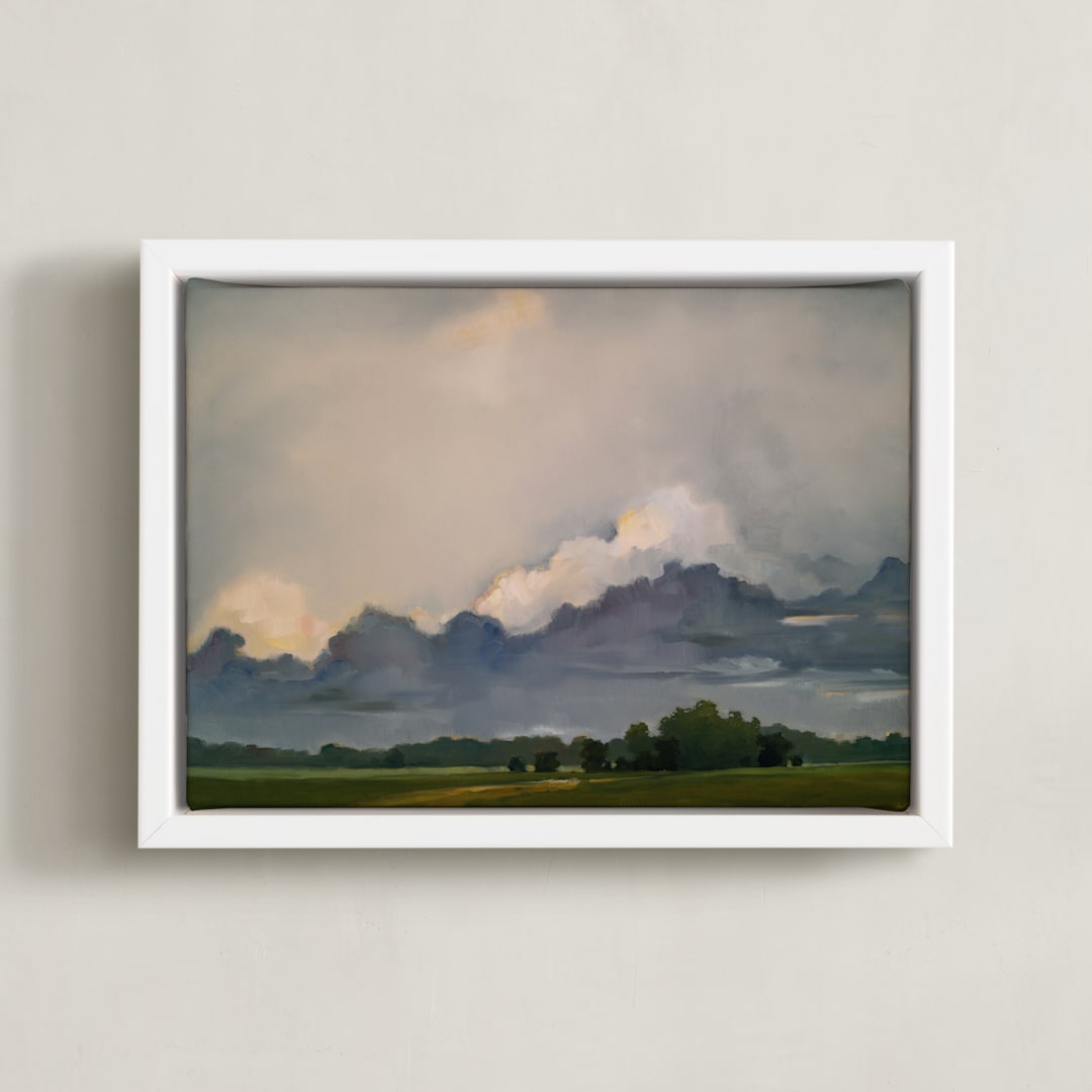 "Traveling Light" - Art Print in Perfect Storm by Stephanie Goos Johnson - Framed Canvas