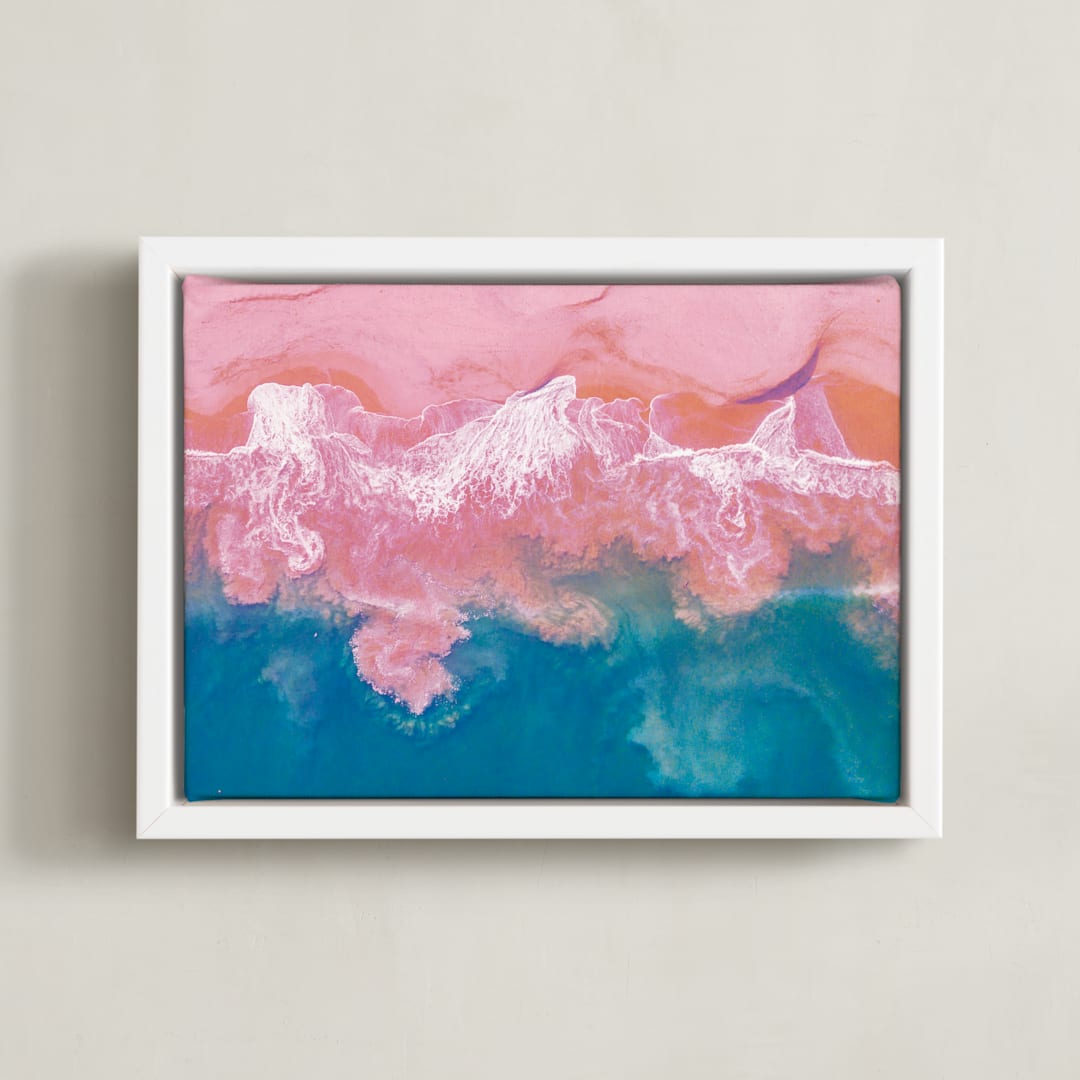 "Marbleization" - Art Print in Ocean by Shari Margolin - Framed Canvas