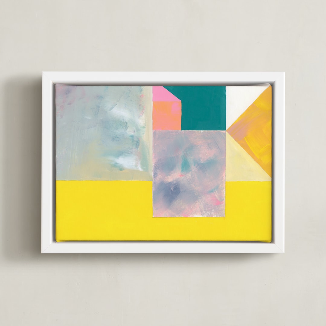 "daydreamer" - Art Print in Sunshine Yellow by Christina Flowers - Framed Canvas