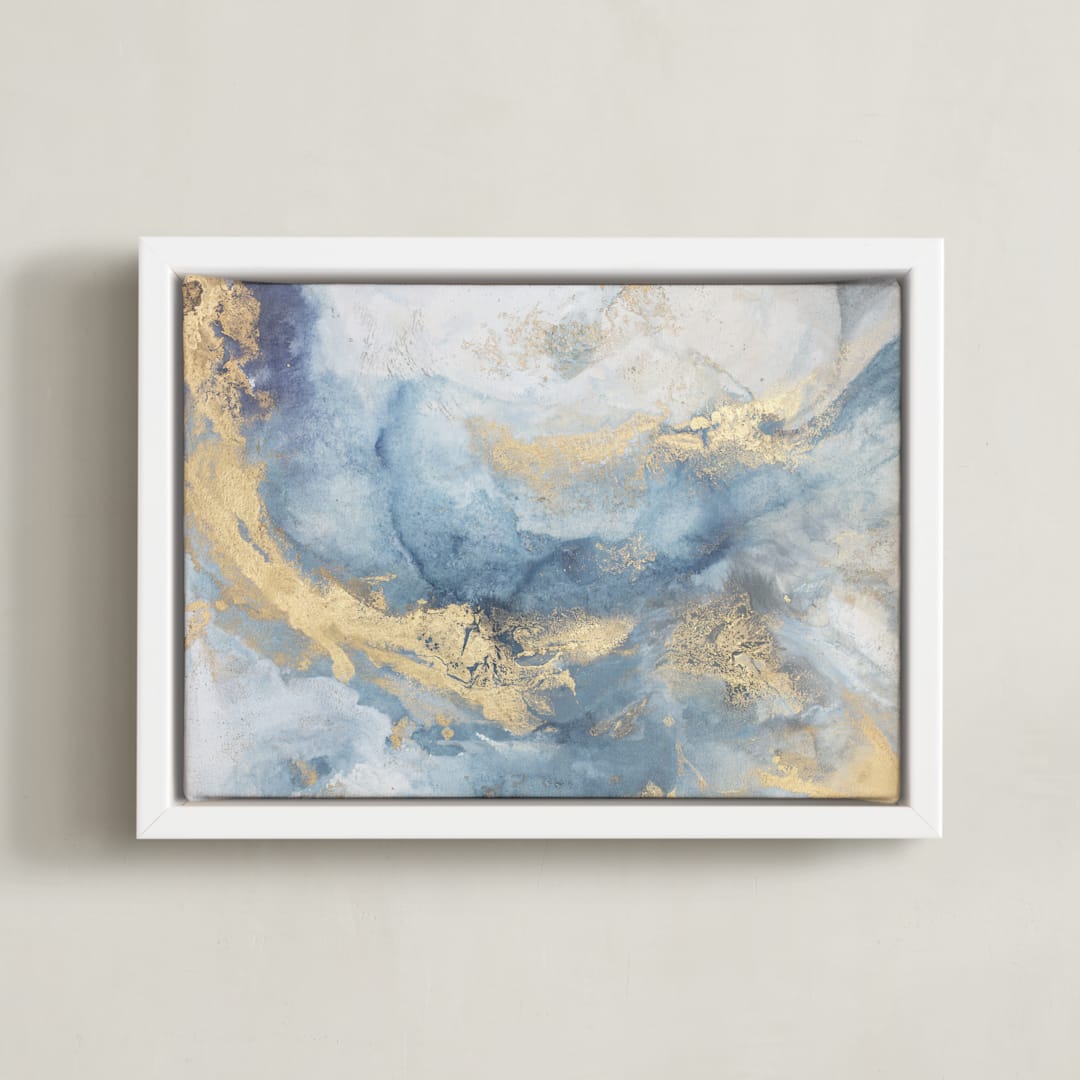 "Purity of Light" - Art Print in Clear Blue by Julia Contacessi - Framed Canvas