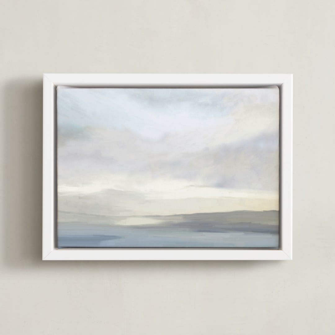 "Clarity Found" - Art Print in Sky Blue by Amy Hall - Framed Canvas