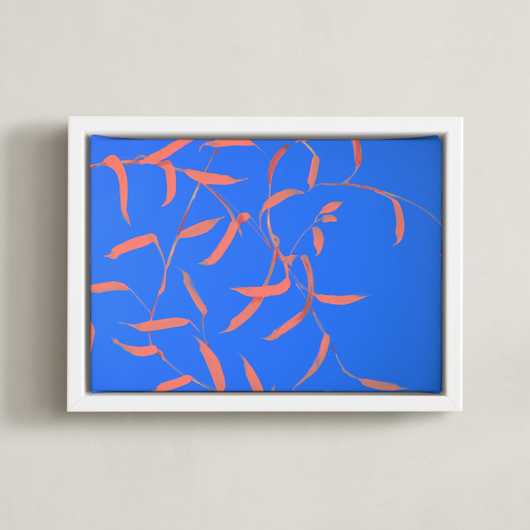 "Breeze" - Art Print in Cerulean by Sonal Nathwani - Framed Canvas