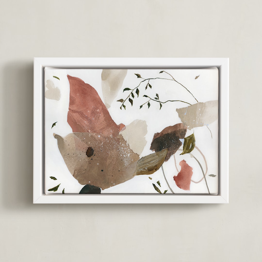 "Meet Me There" - Art Print in Blush Pink by Sarah McInroe - Framed Canvas