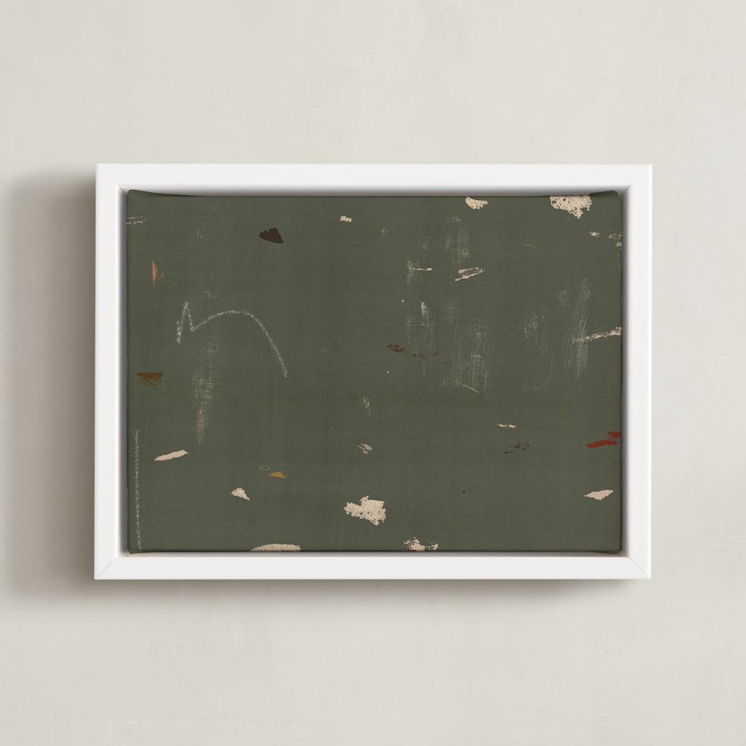 "Play" - Art Print in Green by Shiho Whitehead - Framed Canvas