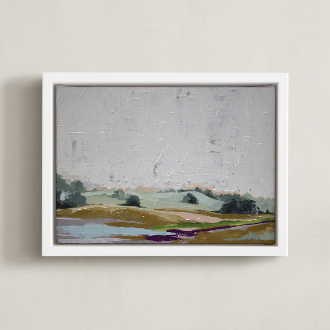 "Rolling hills of Western Maryland" - Art Print in Butterscotch by Bernadette Miller - Framed Canvas
