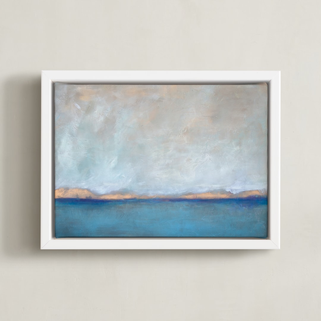 "Linen Coast" - Art Print in Soft Sea by Julia Contacessi - Framed Canvas