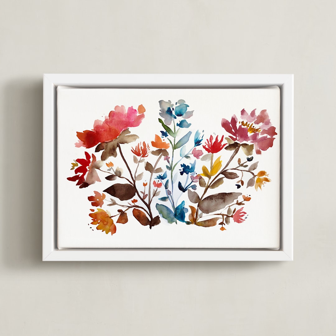 "island wildflowers no.1" - Art Print in Peach by Kiana Lee - Framed Canvas