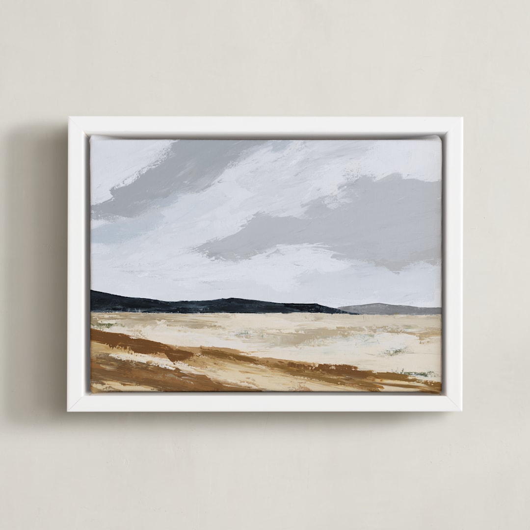 "US 90 To Valentine" - Art Print in Mist by Kati Ramer - Framed Canvas
