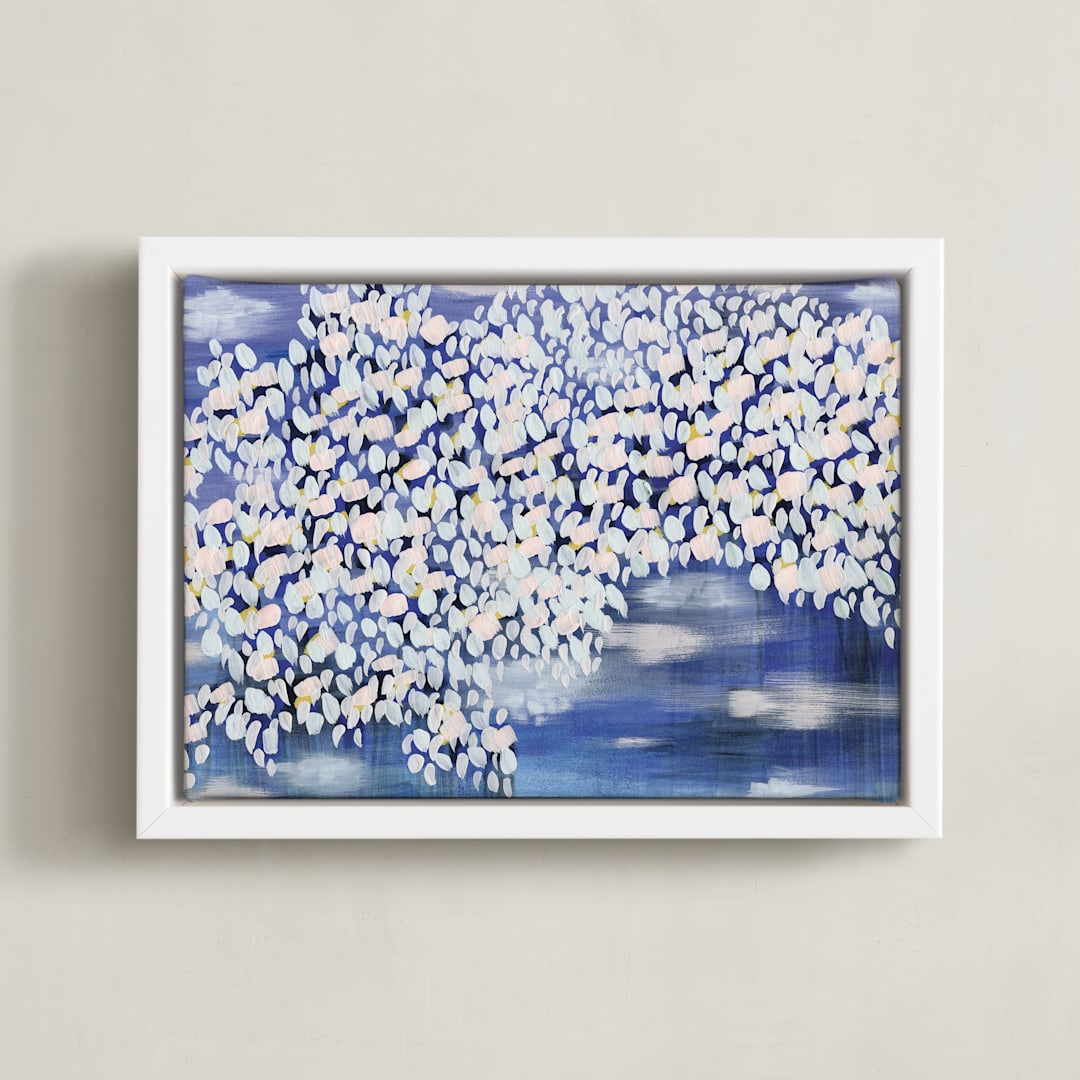 "Billow" - Art Print in Sodalite Blue by Denise Wong - Framed Canvas