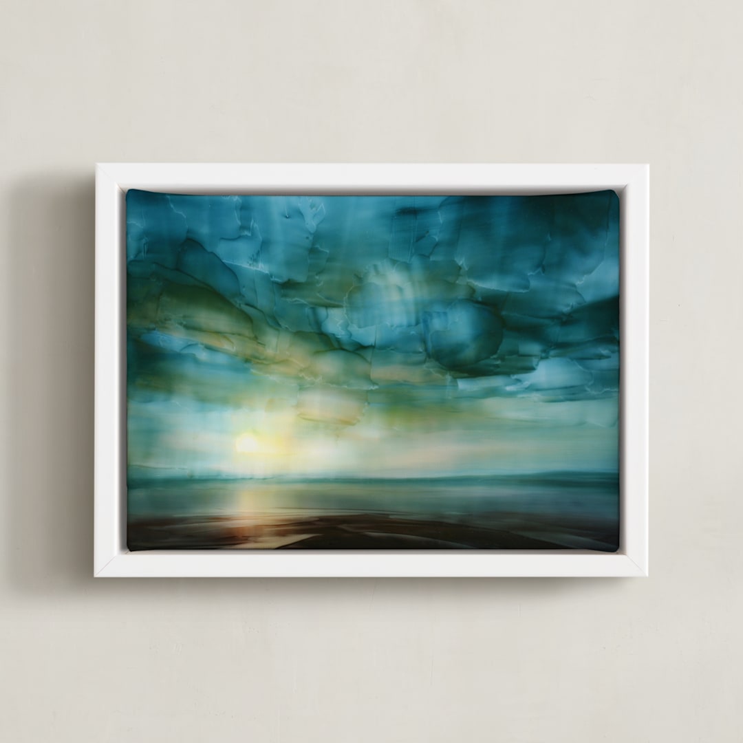 "Changing Light" - Art Print in Moonlight Blue by Brian Sostrom - Framed Canvas