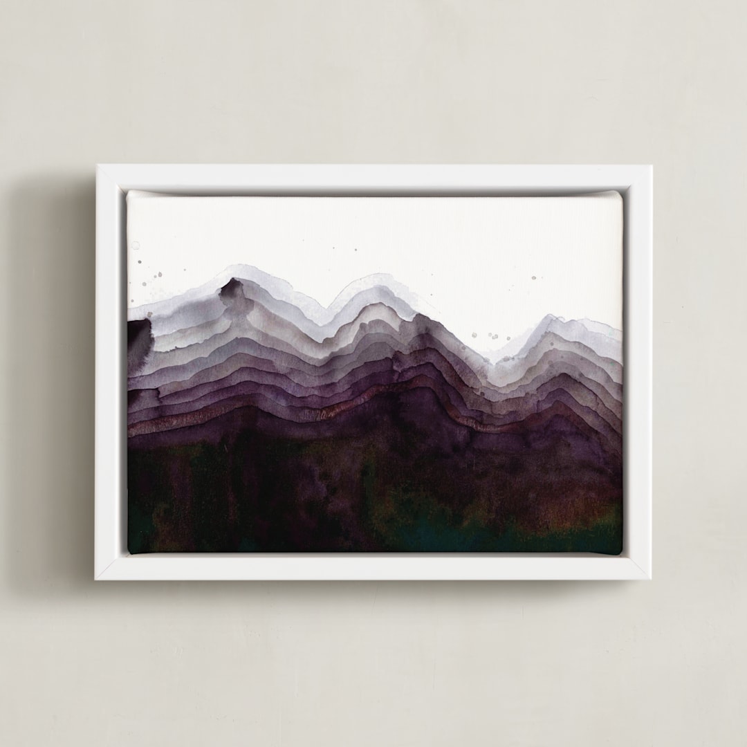 "The Mountain Side" - Art Print in Shades of Black by Kelsey McNatt - Framed Canvas