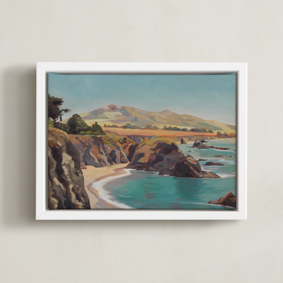 "The Wild Sonoma Coast" - Art Print in Pacific Blue by Amanda Phelps - Framed Canvas