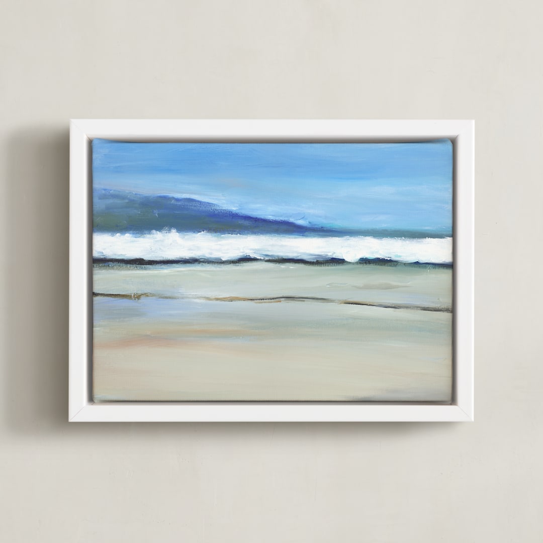 "Neutral Coast" - Art Print in breeze by Jenny Partrite - Framed Canvas