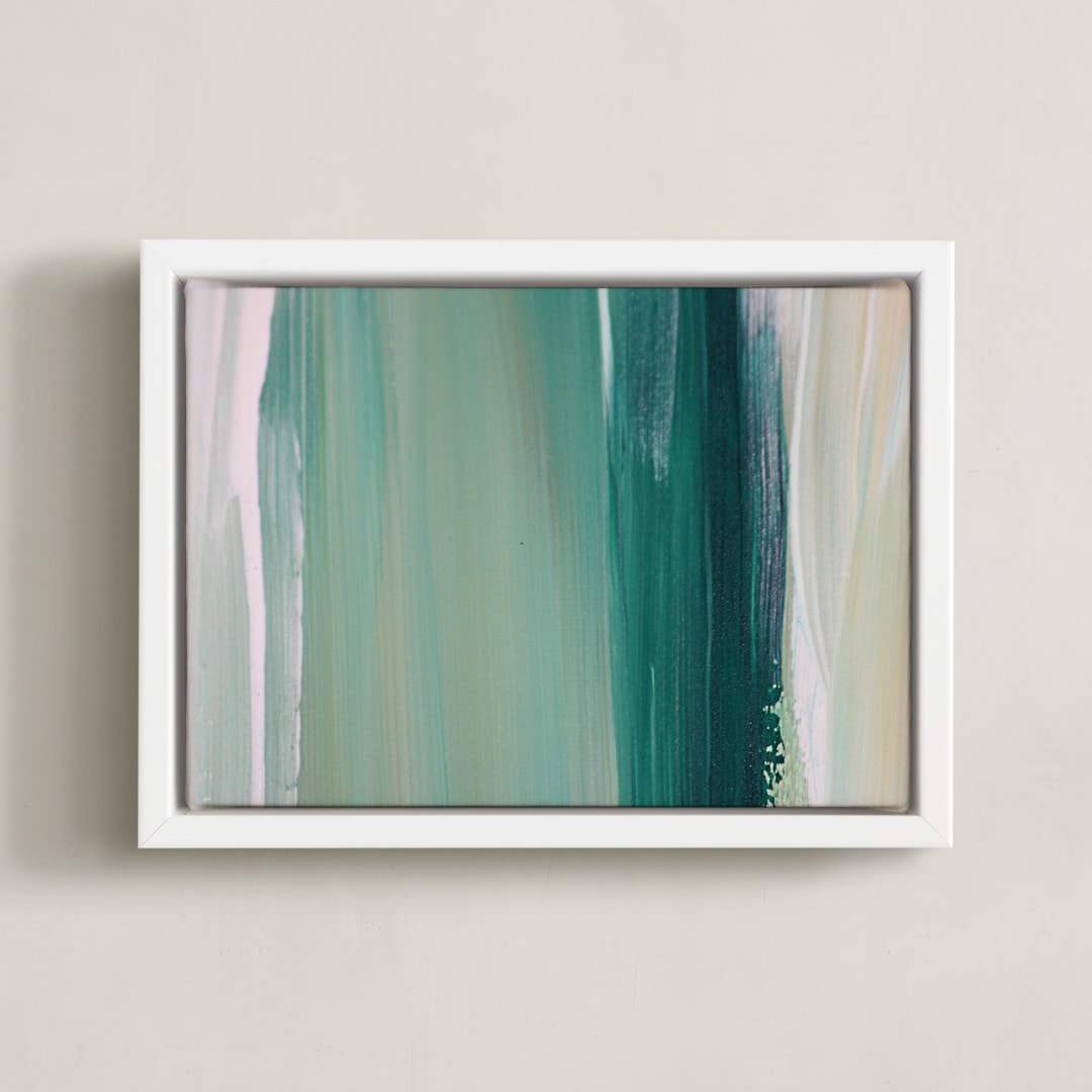 "Emerald Blades" - Art Print in Teal by Artsy Canvas Girl Designs - Framed Canvas