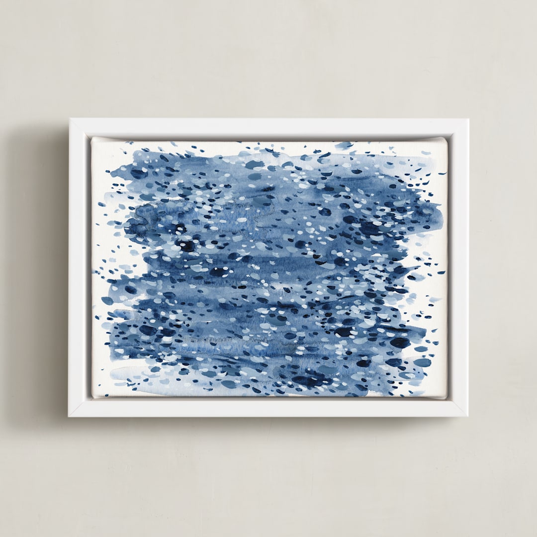 "Navy Night" - Art Print in Navy by Katie Craig - Framed Canvas