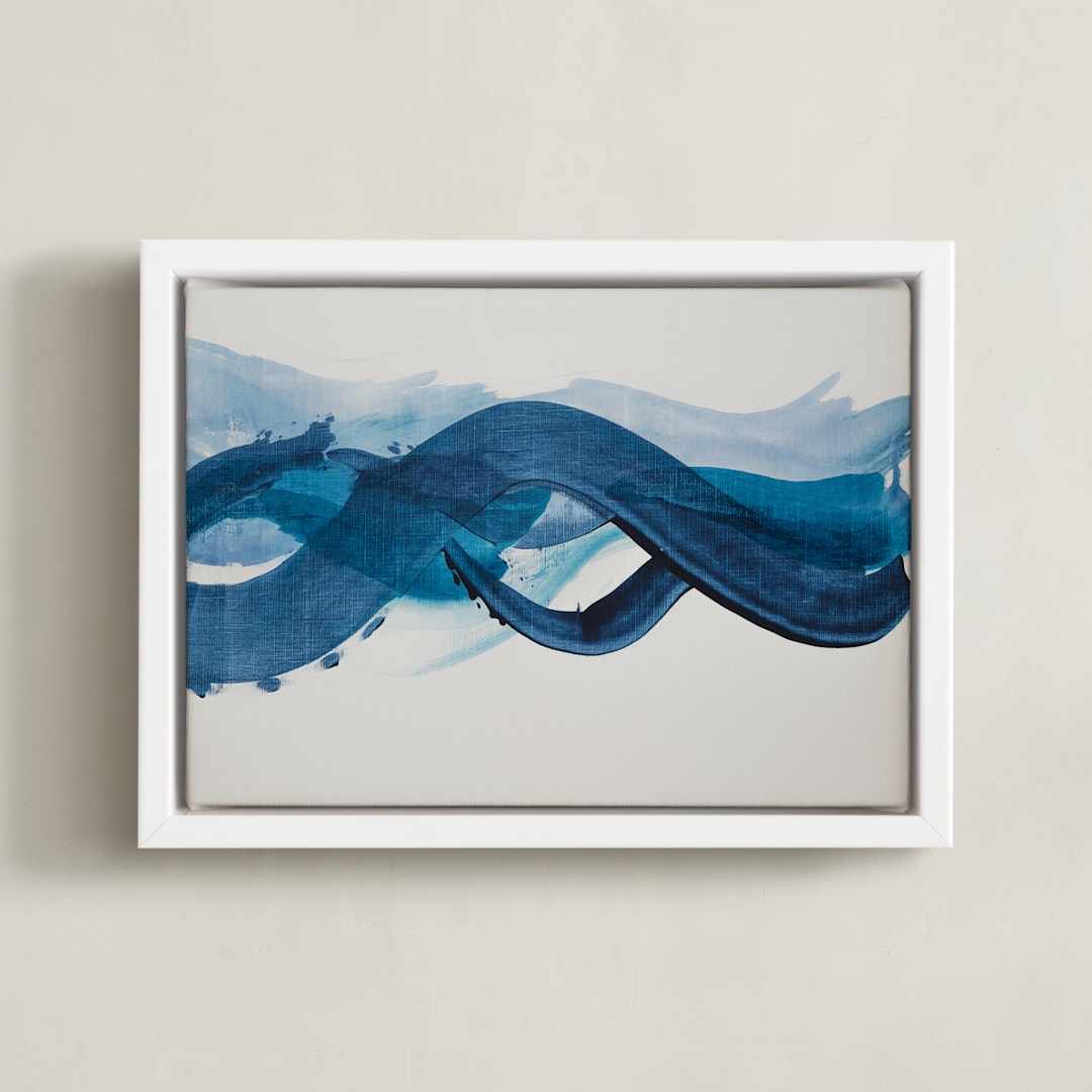 "Rivulet" - Art Print in Aegean by Amy Gray - Framed Canvas
