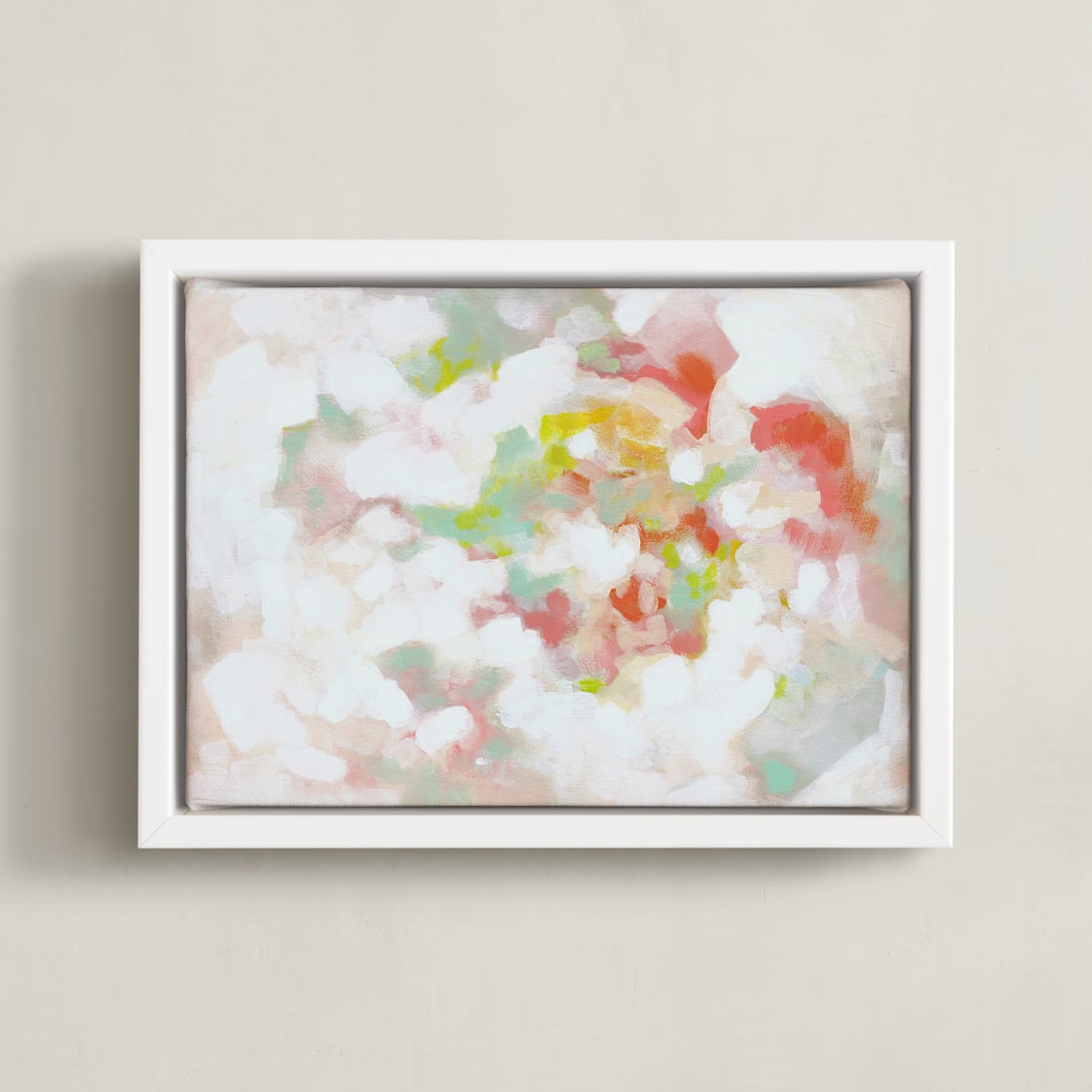 "Ice Cream Social" - Art Print in Peach by Lorent and Leif - Framed Canvas
