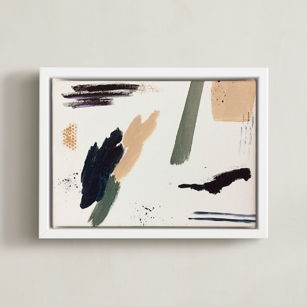 "Open Minded" - Art Print in nude blush by Lauren Packard - Framed Canvas