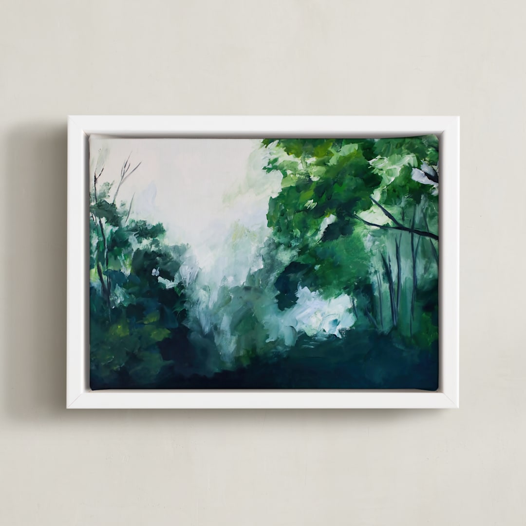 "Homeland" - Art Print in Forest Green by Brittany Fan - Framed Canvas