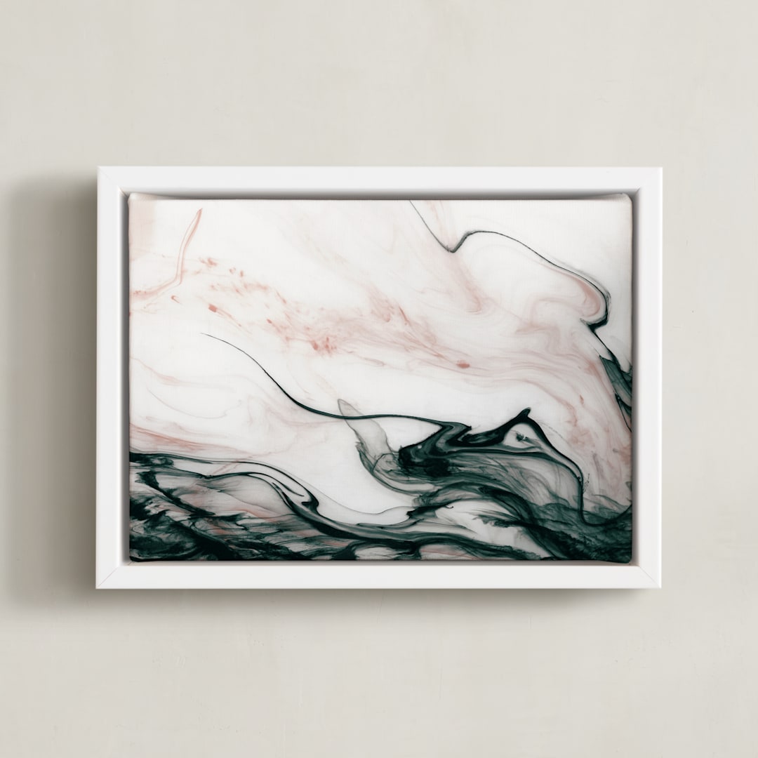 "Ethereal Flow" - Art Print in Ocean Sunset by Melanie Severin - Framed Canvas
