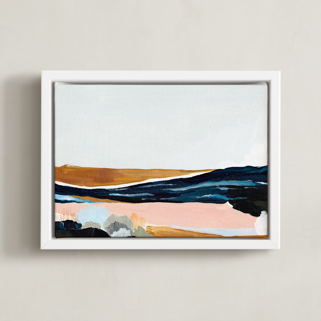 "Sandspit" - Art Print in White by Kayla King - Framed Canvas