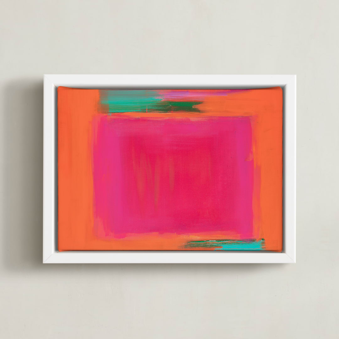 "Caliente" - Art Print in White by Amy Gray - Framed Canvas