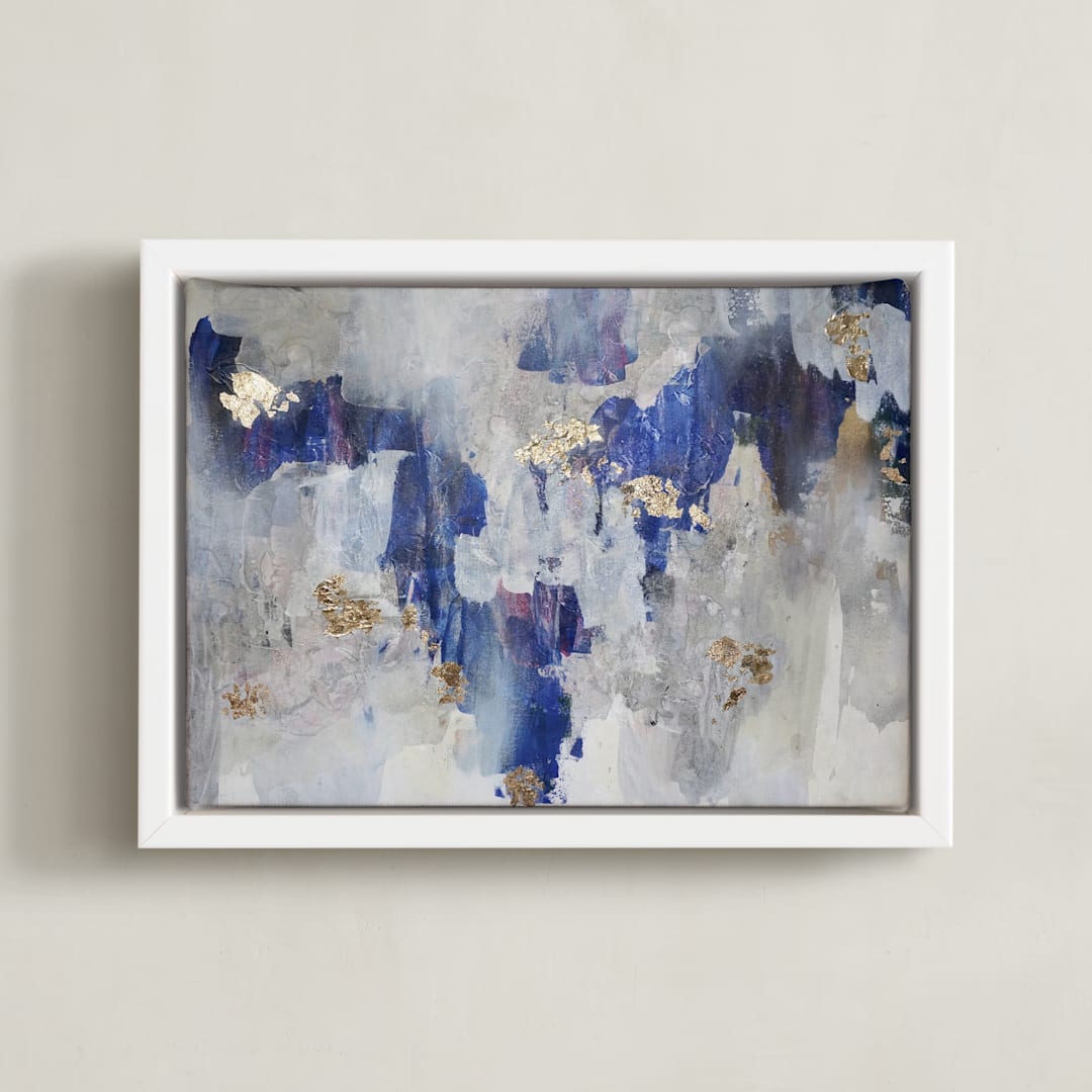 "North Gold" - Art Print in North Blue by Christine Olmstead - Framed Canvas
