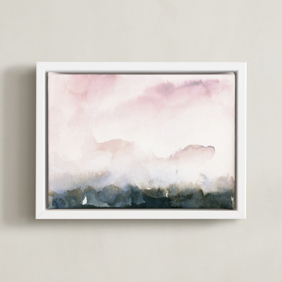 "Wake I" - Art Print in pinkn by Lindsay Megahed - Framed Canvas