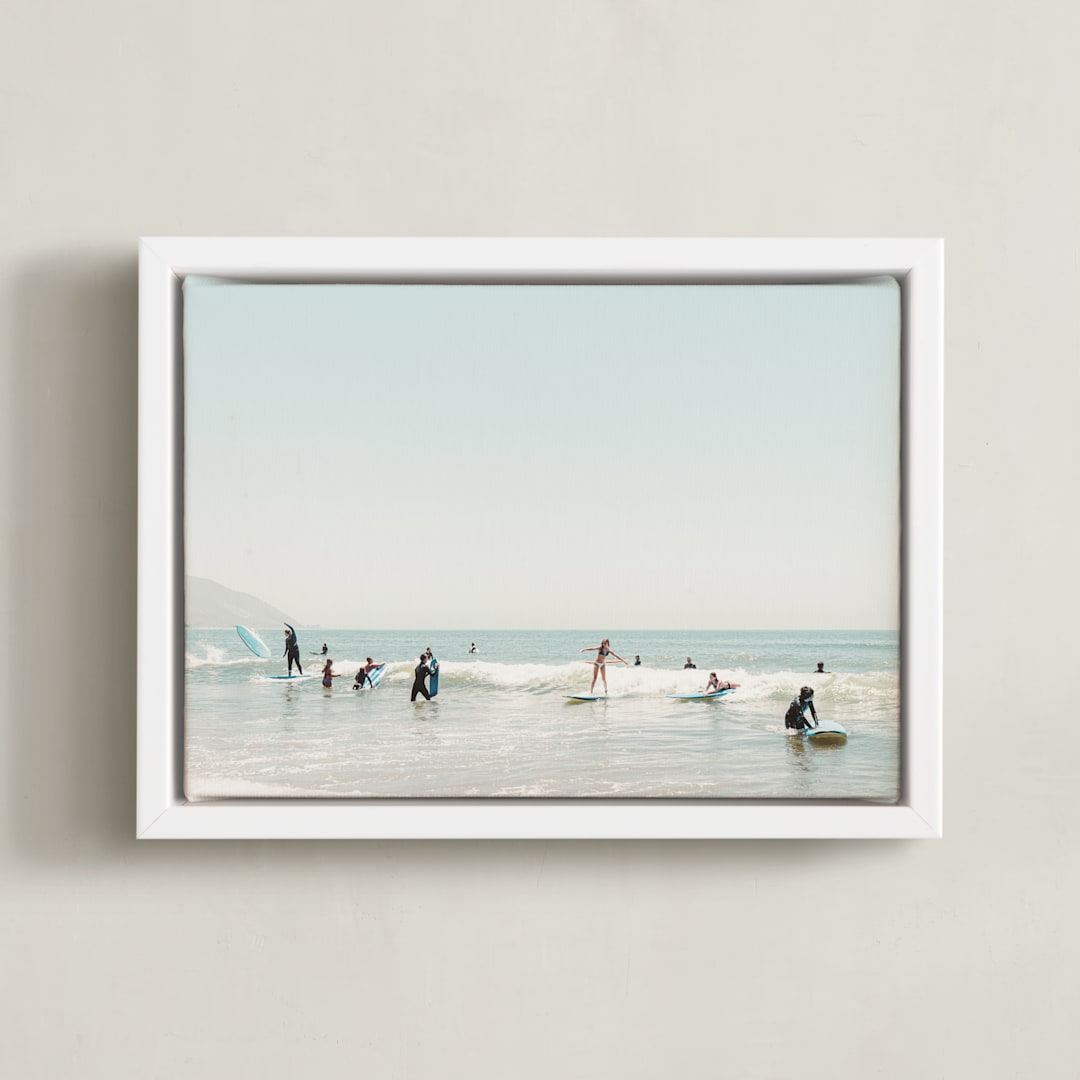 "Surf School" - Art Print in summer by Kamala Nahas - Framed Canvas