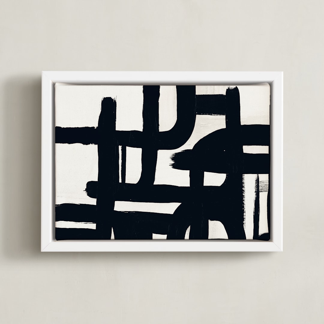 "Black and White Series III" - Art Print in Black and White Villa by Carmen Guedez - Framed Canvas