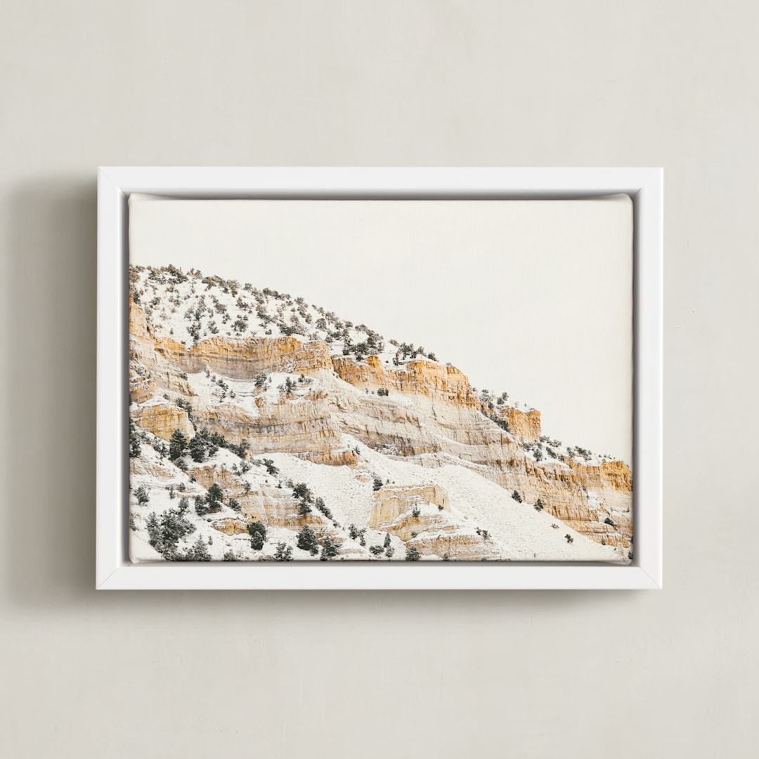 "Aurum 3" - Art Print in snow by Kamala Nahas - Framed Canvas