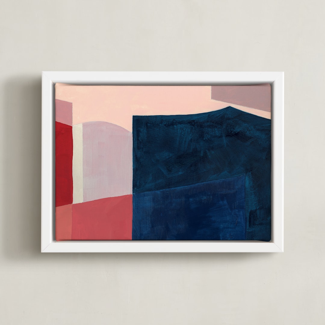"That Time we Slipped Under the Ocean" - Art Print in Indigo Ocean by Christina Flowers - Framed Canvas