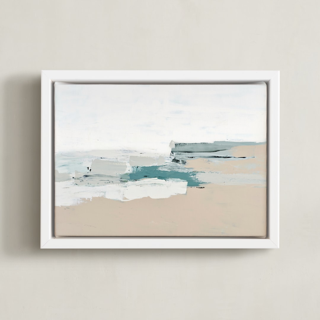 "Whitecaps" - Art Print in Cream by Caryn Owen - Framed Canvas