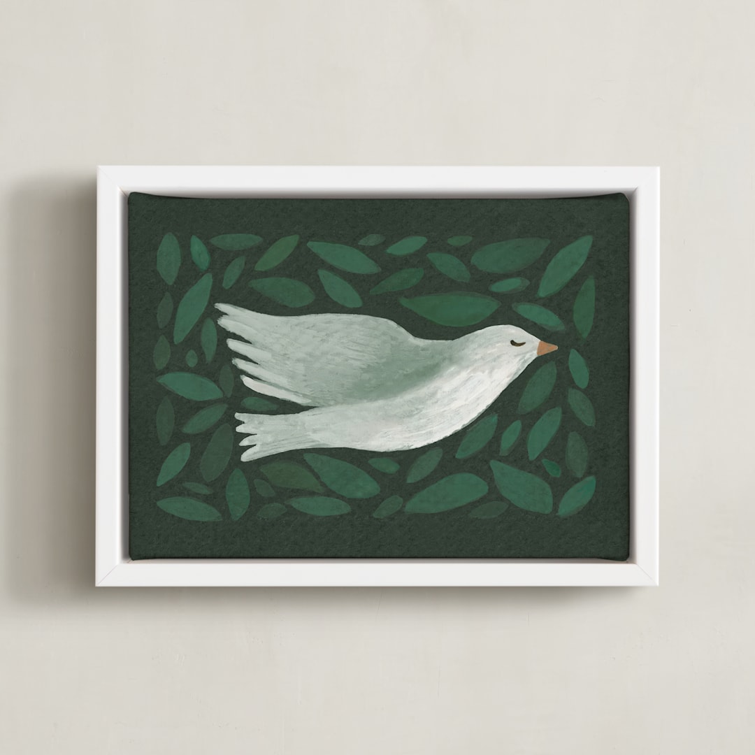 "Peace to you" - Art Print in Forest by Amy Kross - Framed Canvas