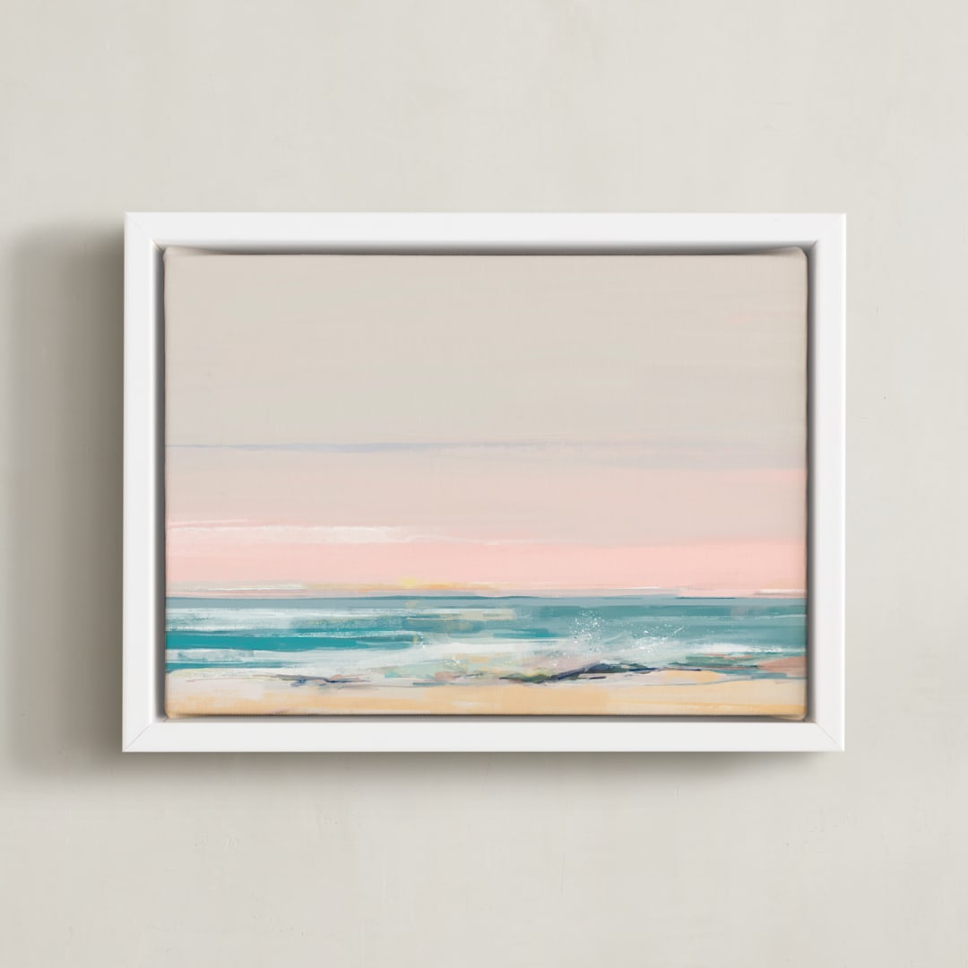 "beach impressions" - Art Print in Blue Turqouise by Eric Ransom - Framed Canvas