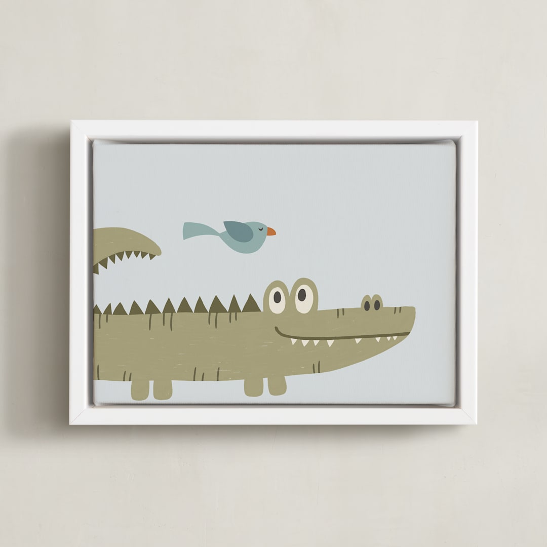 "My Jungle Friends 1" - Art Print in Swamp by Anequ Studio - Framed Canvas