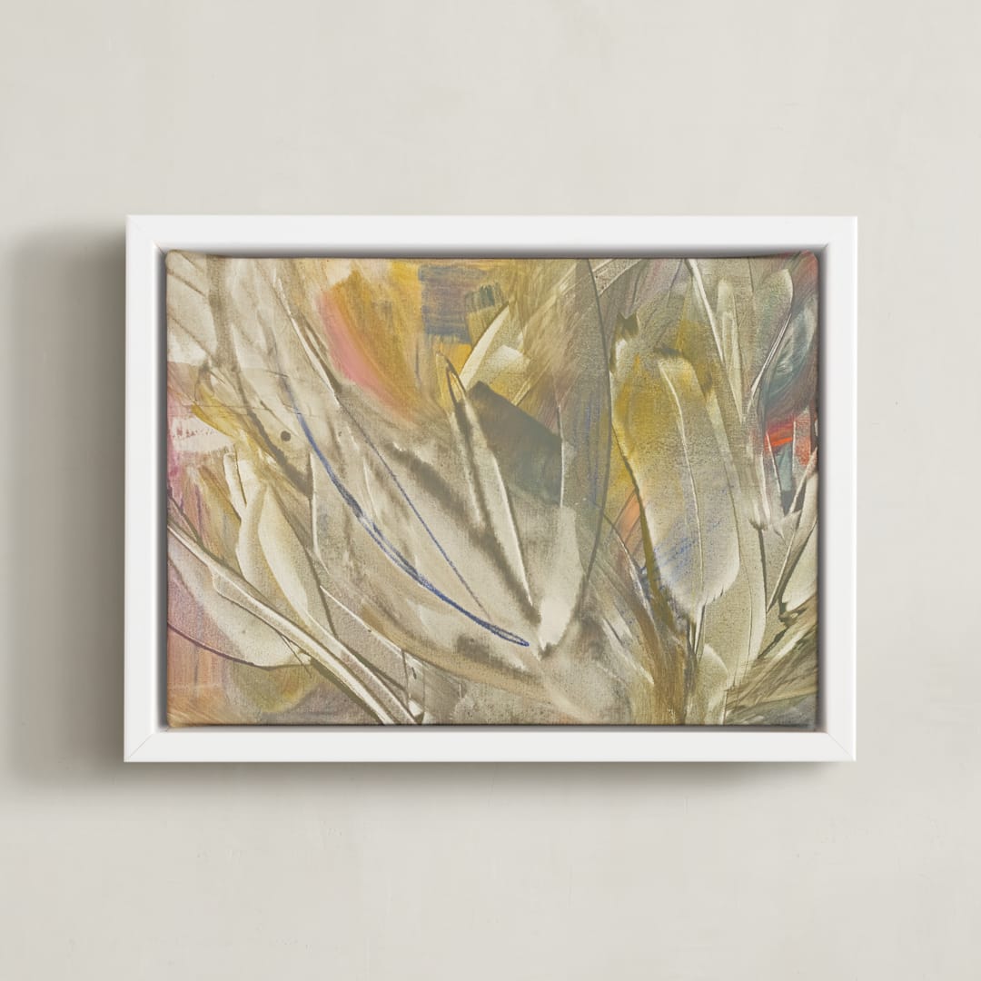 "Flying with My Eyes Closed" - Art Print in Dreamy Fog by Stacy Kron - Framed Canvas