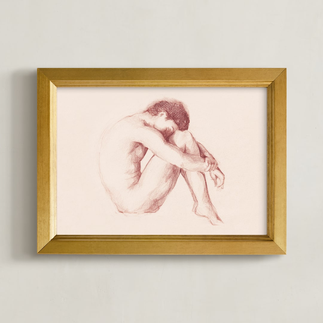 "Classic Body" - Art Print in Cream by Marta Crea - Framed