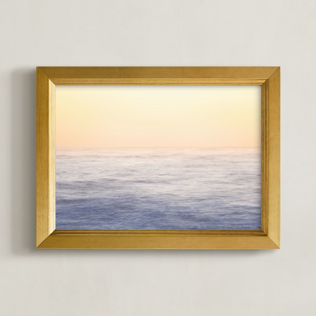 "Afterglow, Ocean dreaming" - Art Print in Warm Sunset Peach by Jacquelyn Sloane Siklos - Framed