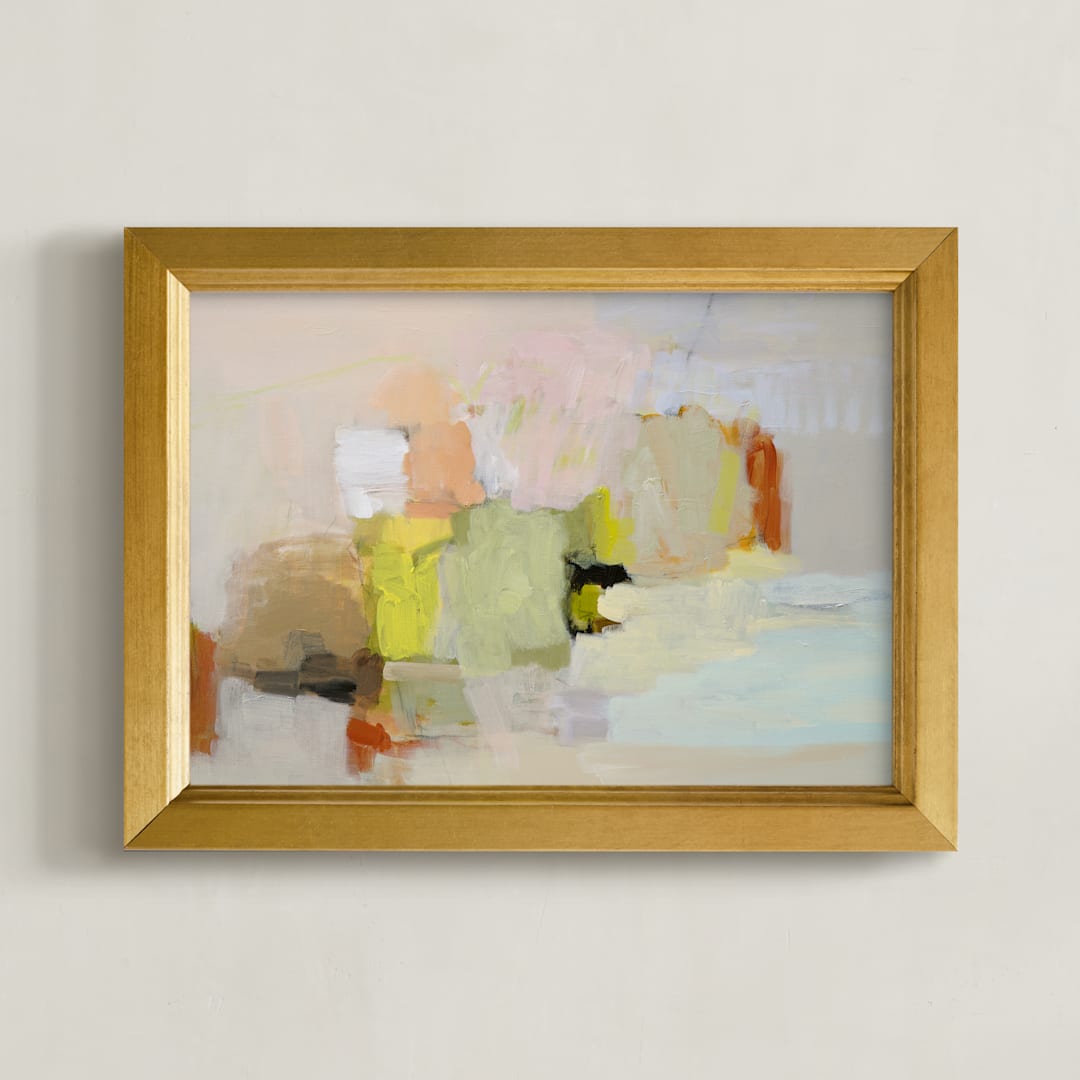 "Spring Daylight" - Art Print in peach by Shina Choi - Framed