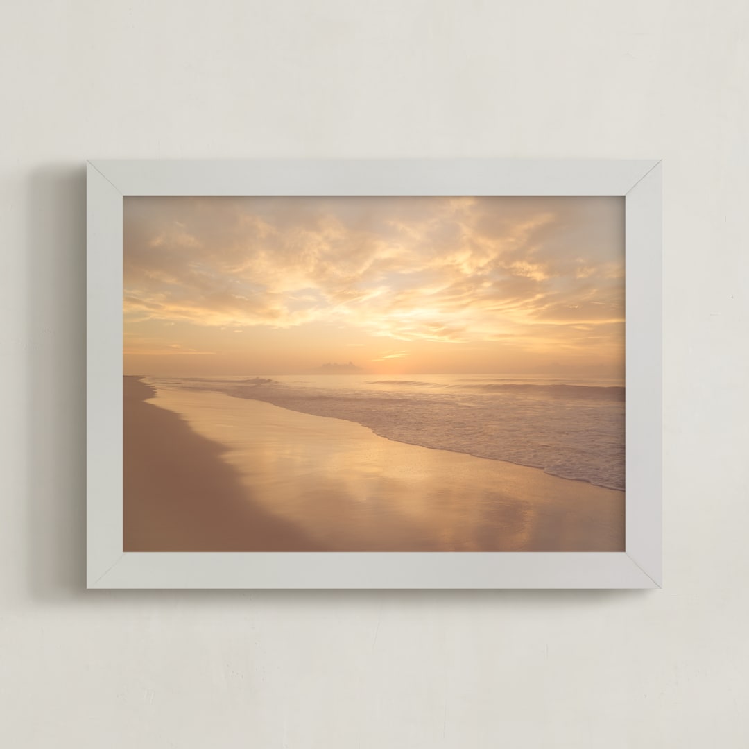 "Before Sunrise" - Art Print in Apricot by Courtney Crane - Framed